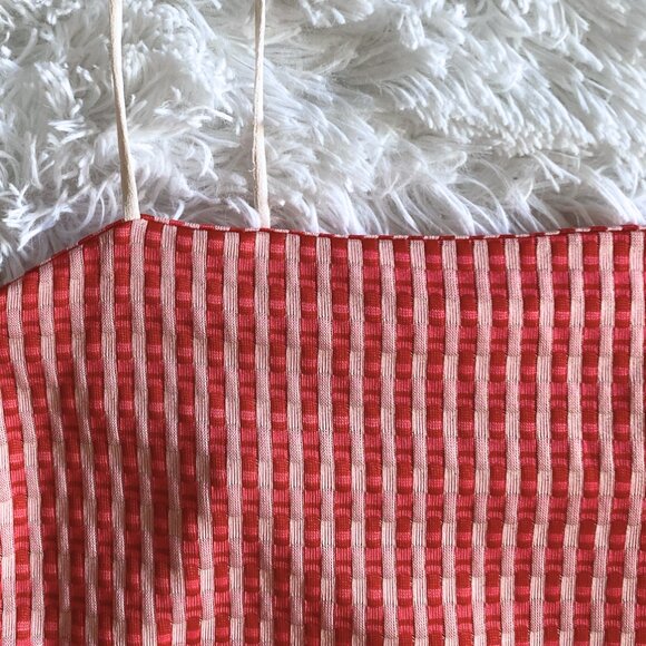 ✨SUMMER SALE✨ Red & Pink Checkered Print Body Con Dress - Small - Picture 3 of 4